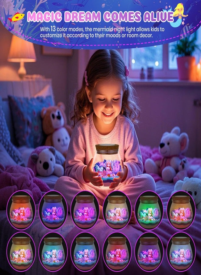 Nicella Mermaid Terrarium Crafts Kit for Kids: LED Night Light-Up DIY Toys with Remote - Fun Birthday Gifts for Girls Ages 5 6 7 8 9 10 Years Old - Creative Arts & Crafts Activity Set - Image 3